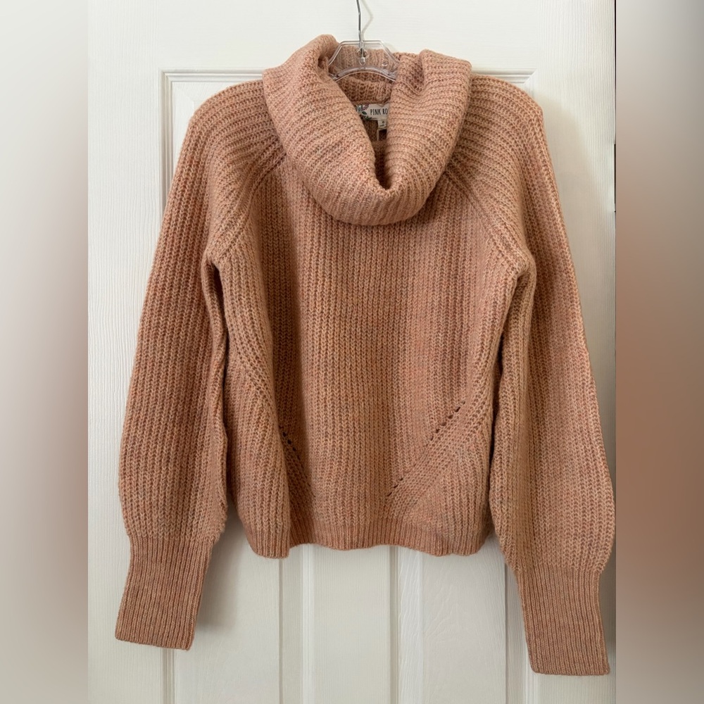NWT- Cozy Turtleneck Knit Sweater-Pink Rose- Medium